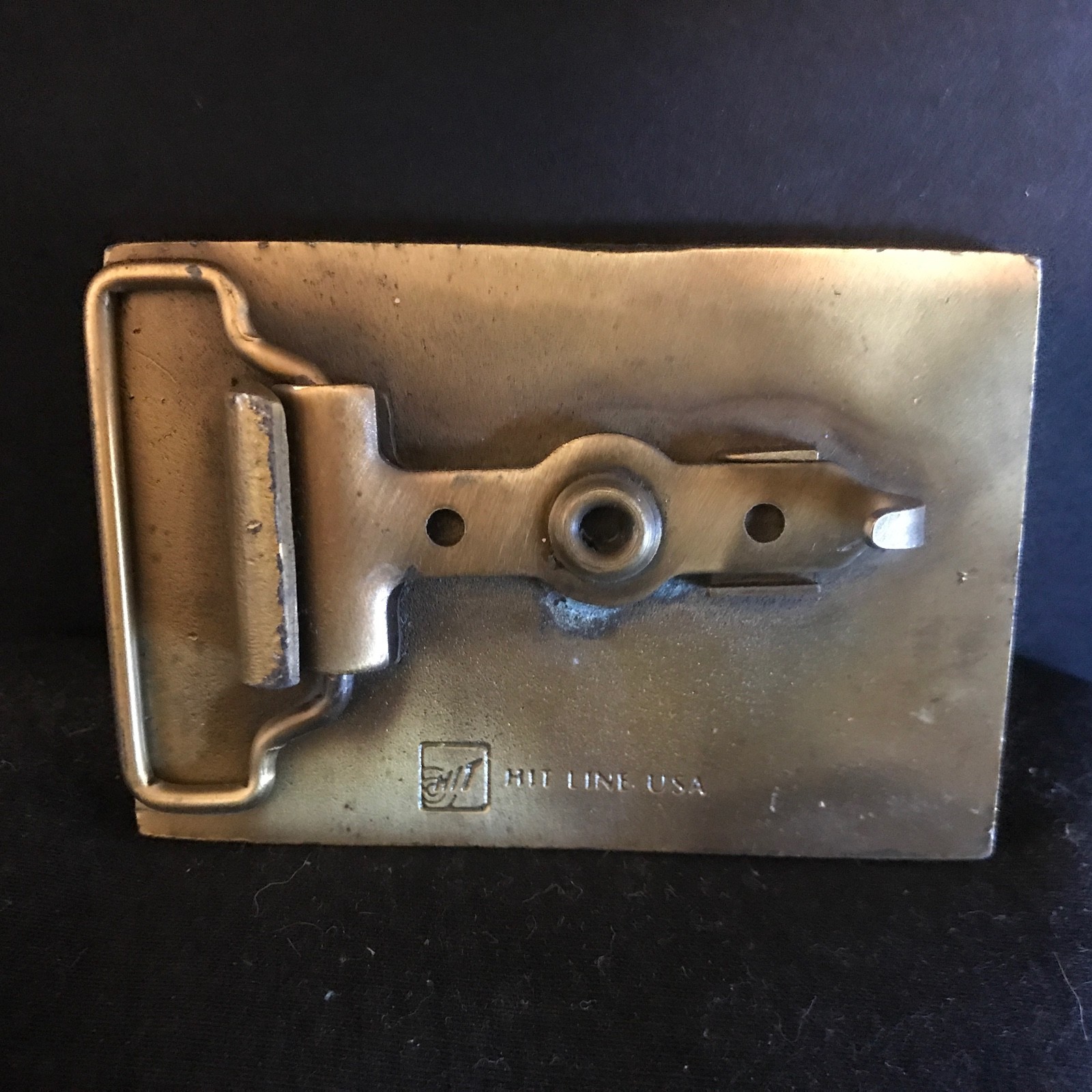 Vintage Hit Line US Brass Belt Buckle Utility The Status Symbol El Paso Amarillo