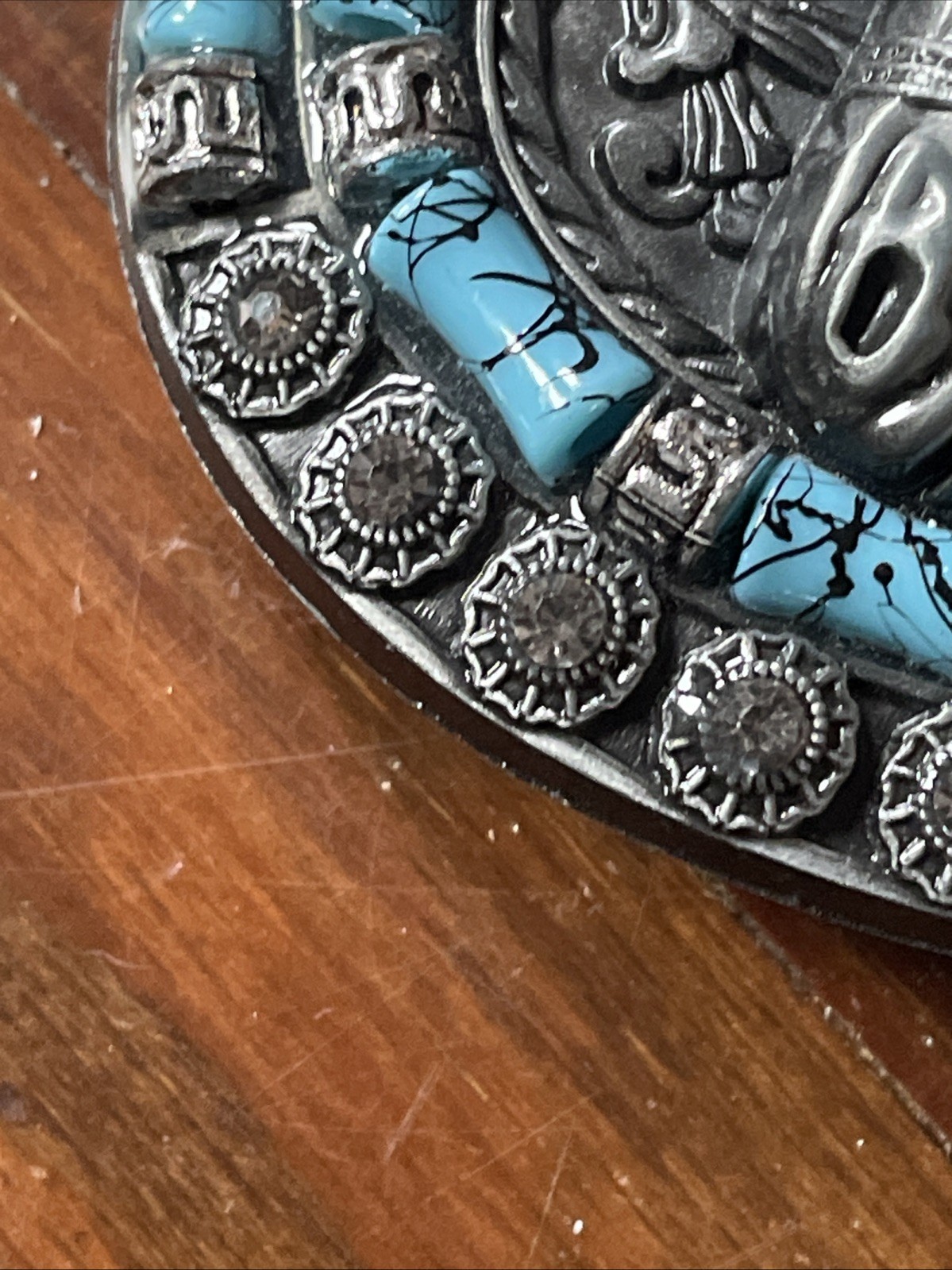 Belt Buckle Texas Horse Rhinestones 4 x 3&Prime; 1.5&Prime; Belt Metal Light