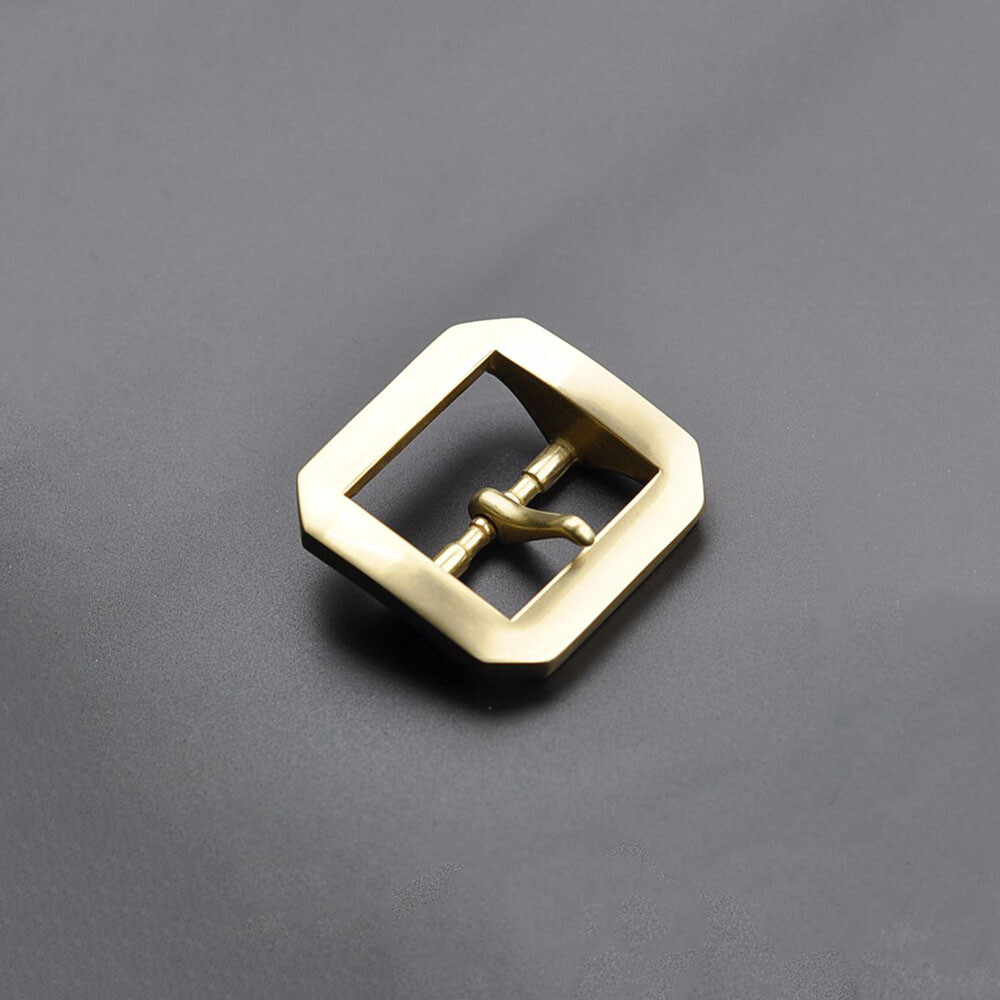 Octagonal Solid Brass Pin Belt Buckle For Men Women Leatherwork Craft DIY 4.0CM