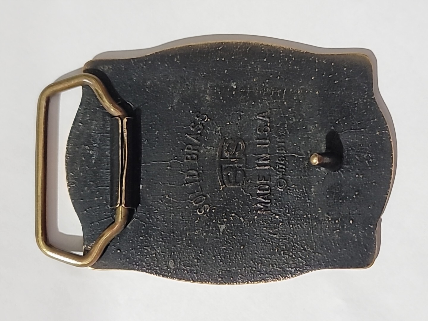 Vintage Belt Buckle Solid Brass Steam Engine Train 1978 BTS Used Made In The USA