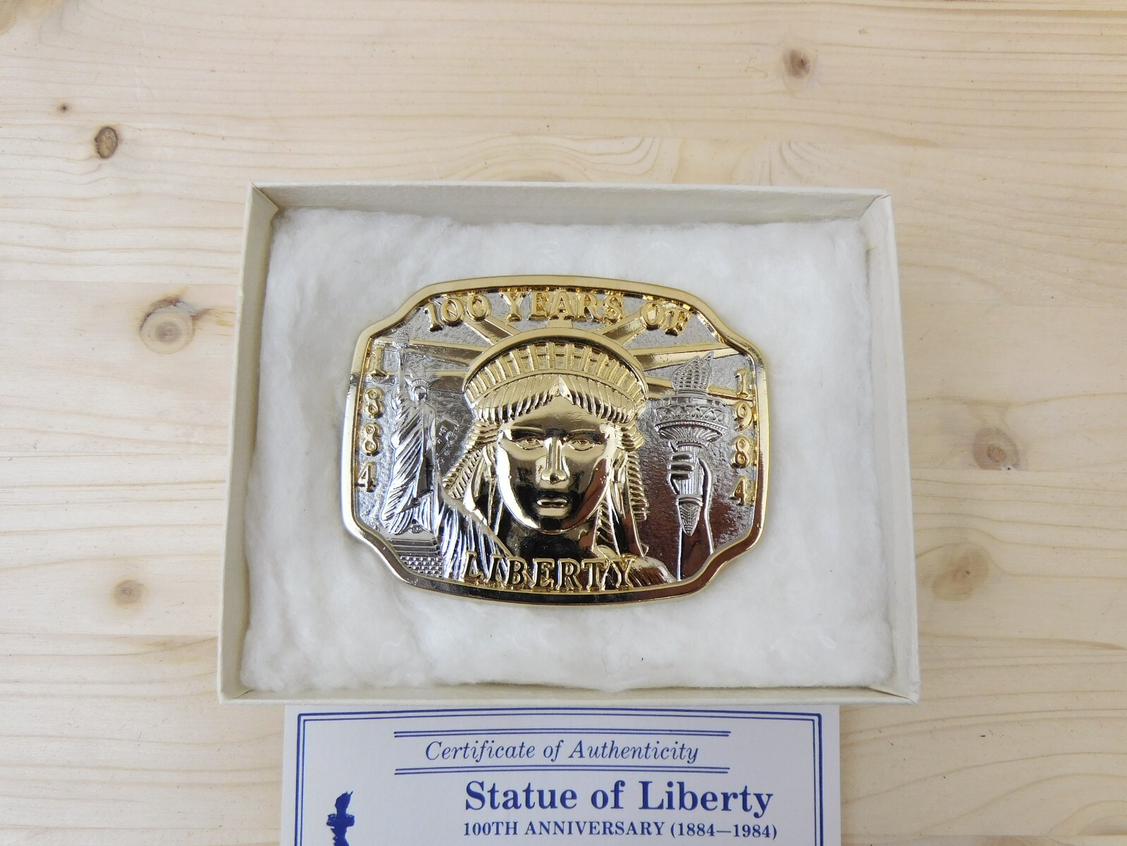 1984 Statue of Liberty 100th Year Commemorative Belt Buckle Never Worn #024759
