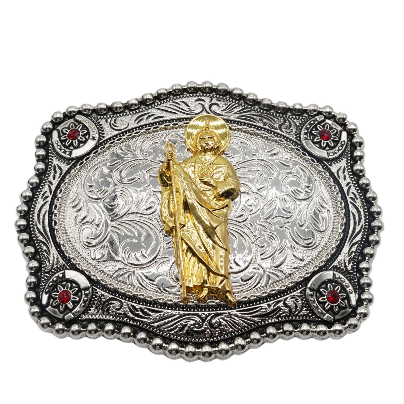 Western texas State Flag Cowboy Rodeo Scorpion Saint Jude Rooster Belt Buckle