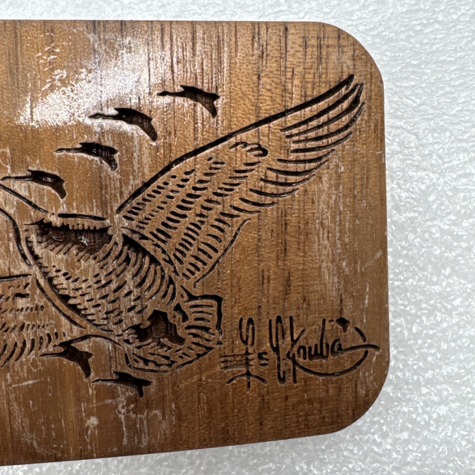 Vintage 1977 Lasercraft Laser Engraved V Formation Geese Duck Theme Belt Buckle