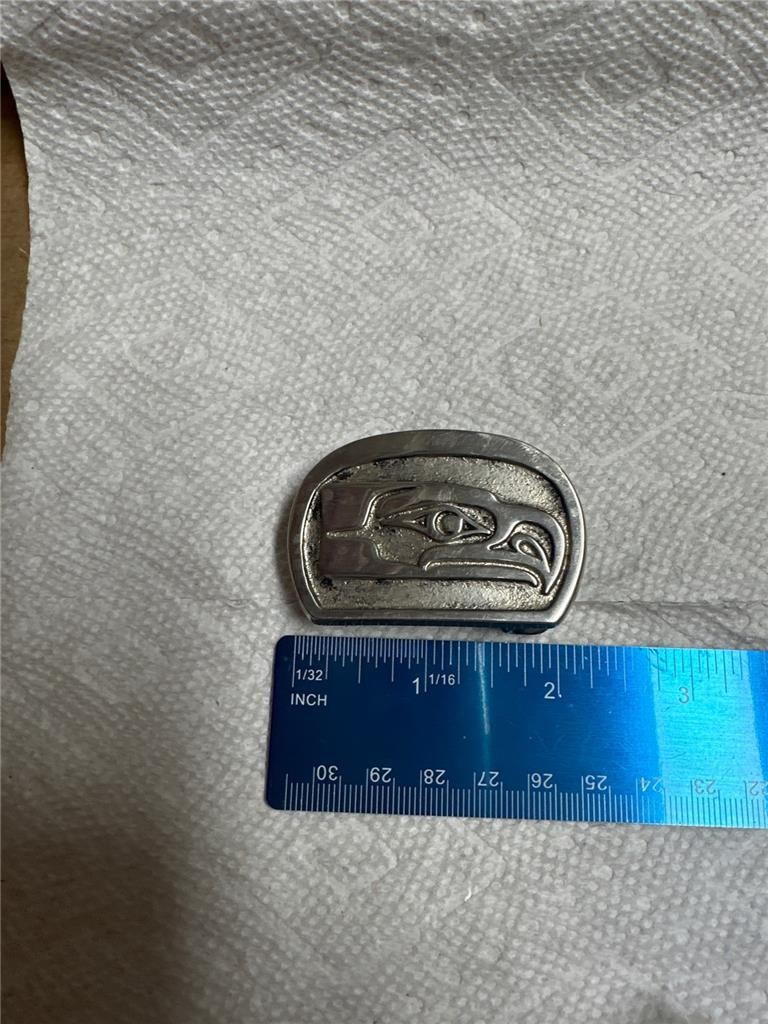 Vintage Seattle Seahawks Solid Bronze Belt Buckle