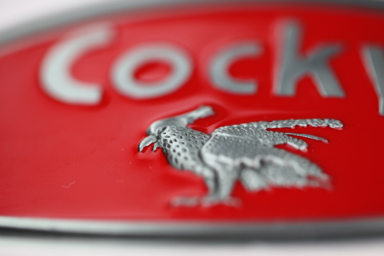 Cocky Pewter Finish Metal Belt Buckle Medium, Red