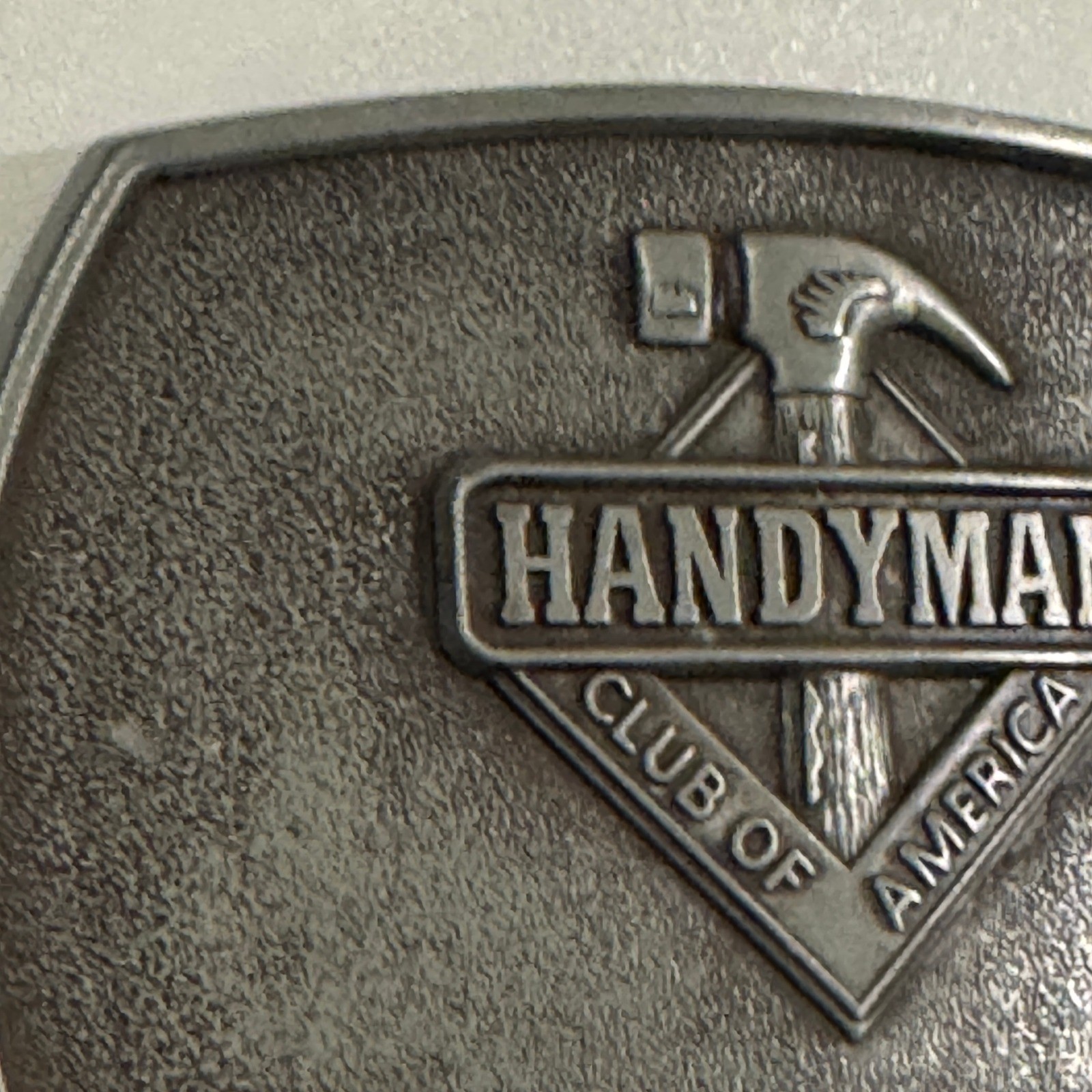 Handyman Club of America Life Member Belt Buckle Vintage 1996 Pewter Finish