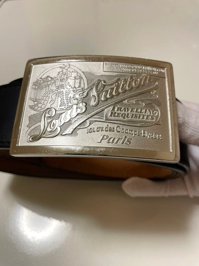 Louis Vuitton Metal Buckle Belt Travel Requisite design Used From Japan