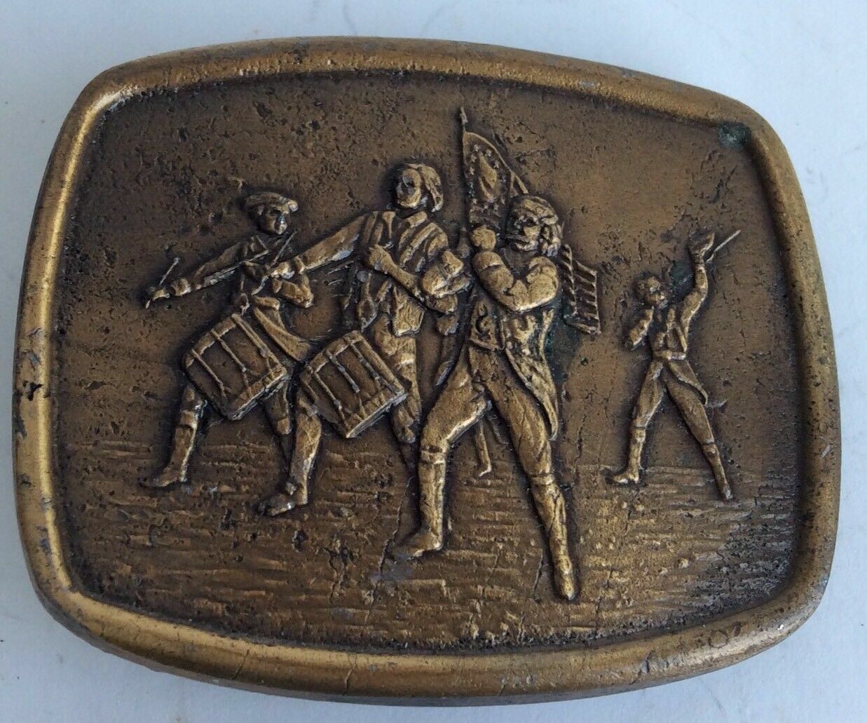 Brass American Revolution Drum Band Tea Party Patriots Battlefield Belt Buckle