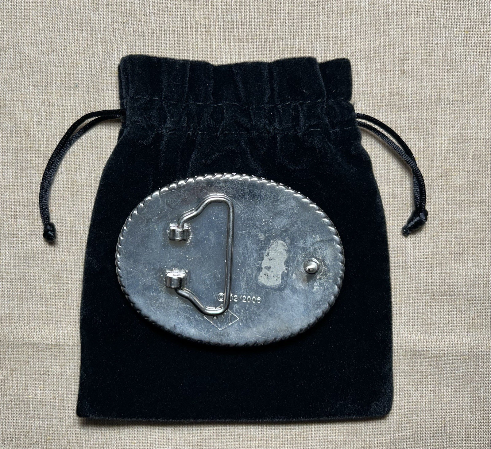 Western Style Belt Buckle Mother of Pearl Inspired Mosaic Oval Interchangeable