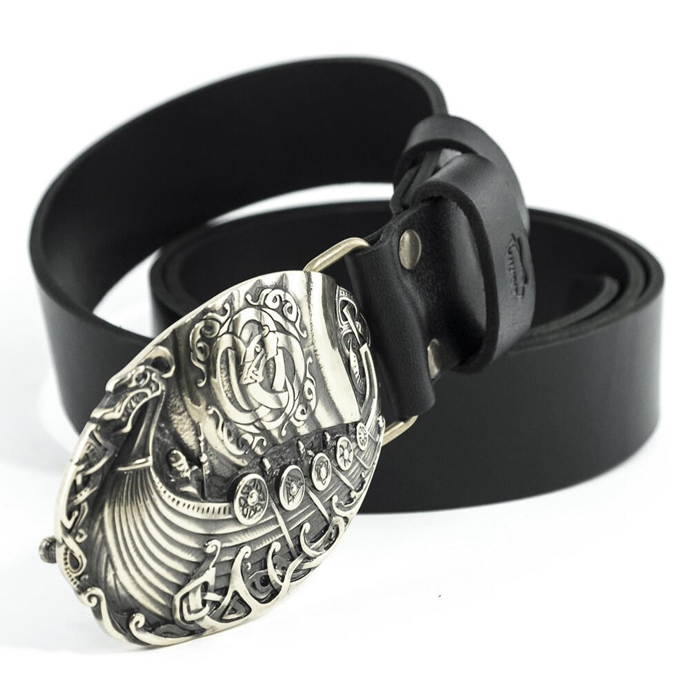 Viking warship Drakkar german silver buckle, Scandinavian Nordic Celtic warrior