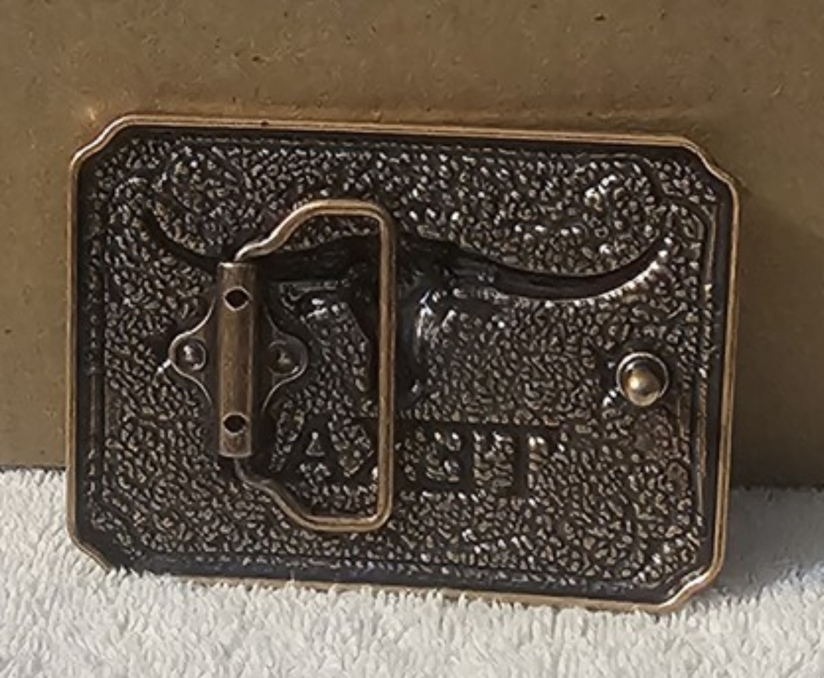 TEXAS LONGHORN BULL STEER WESTERN RODEO COWBOY BELT BUCKLE