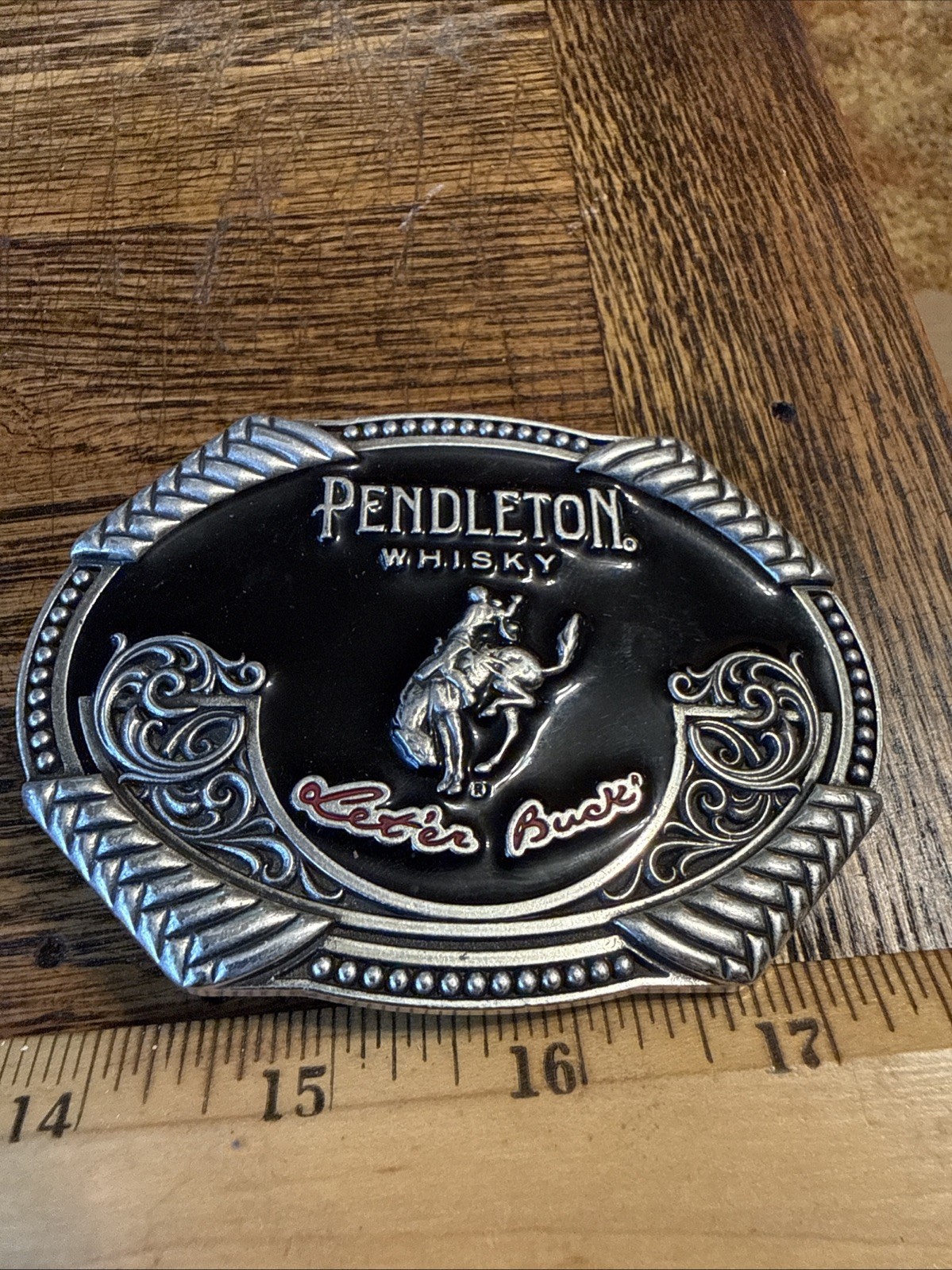 Pendleton Whisky Western Belt Buckle Let&rsquo;er Buck Montana Silversmiths 2020 USA