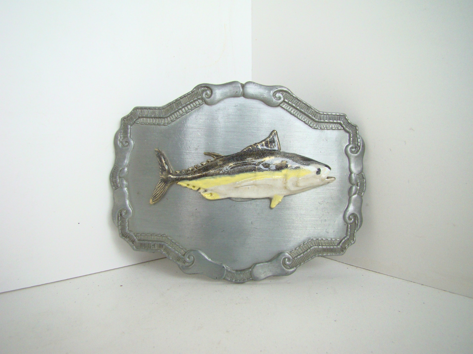 Tuna Fish Belt Buckle cowboy deep sea ocean charter fishing silver vintage