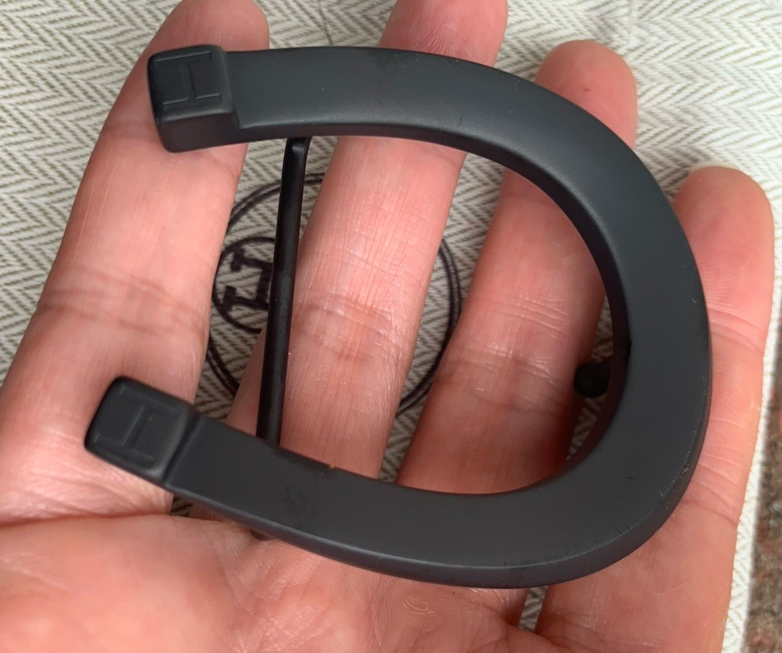 Hermes Buckle Waist Belt 38mm Plated Black Hermès Fer à Cheval horseshoe-shaped