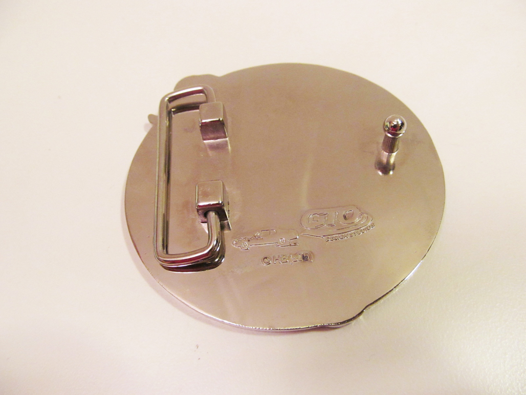 *Flintstones Pebbles Silver Tone & Enamel Belt Buckle GTO Design Studio