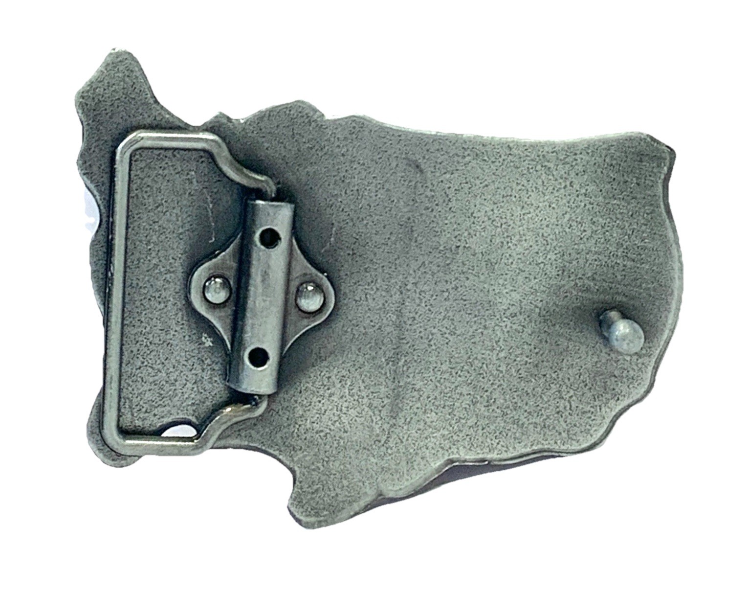Redneck USA Map Belt Buckle Pewter & Enamel 4”x 2.5” Fits Up To 1.75” Belt 18