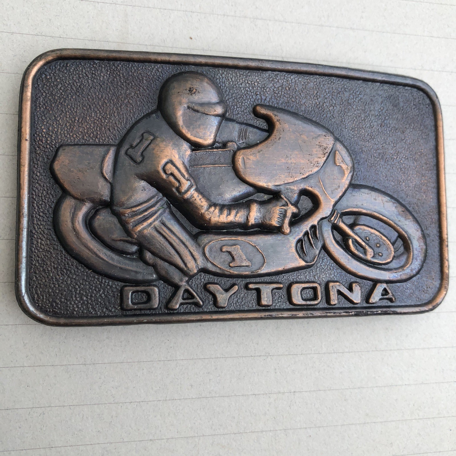 Vintage Daytona Motor Speedway Racing Belt Buckle Motorcycle