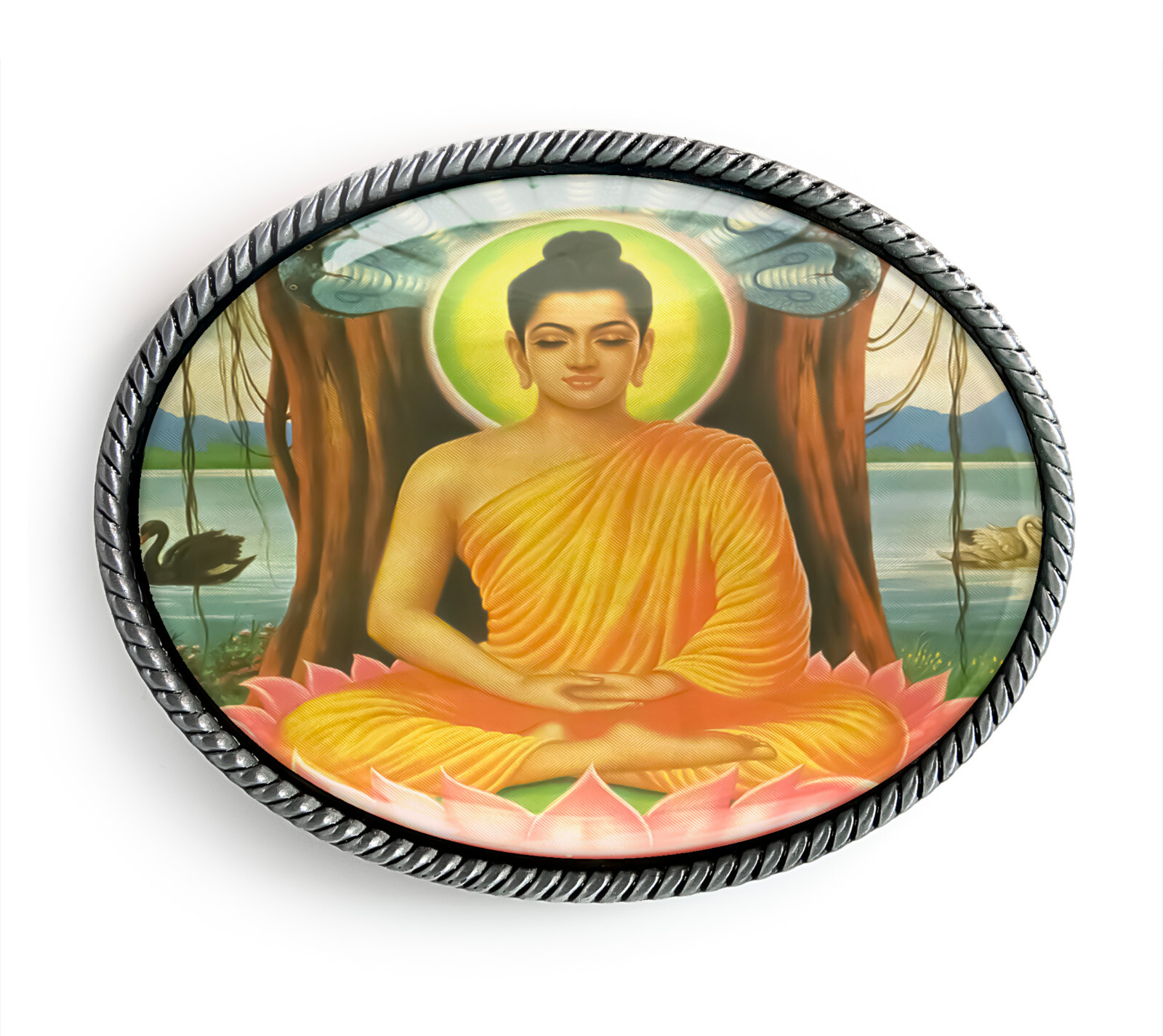 Buddha Gautama Belt Buckle – Spiritual Meditation Handmade Belt Buckle – 318
