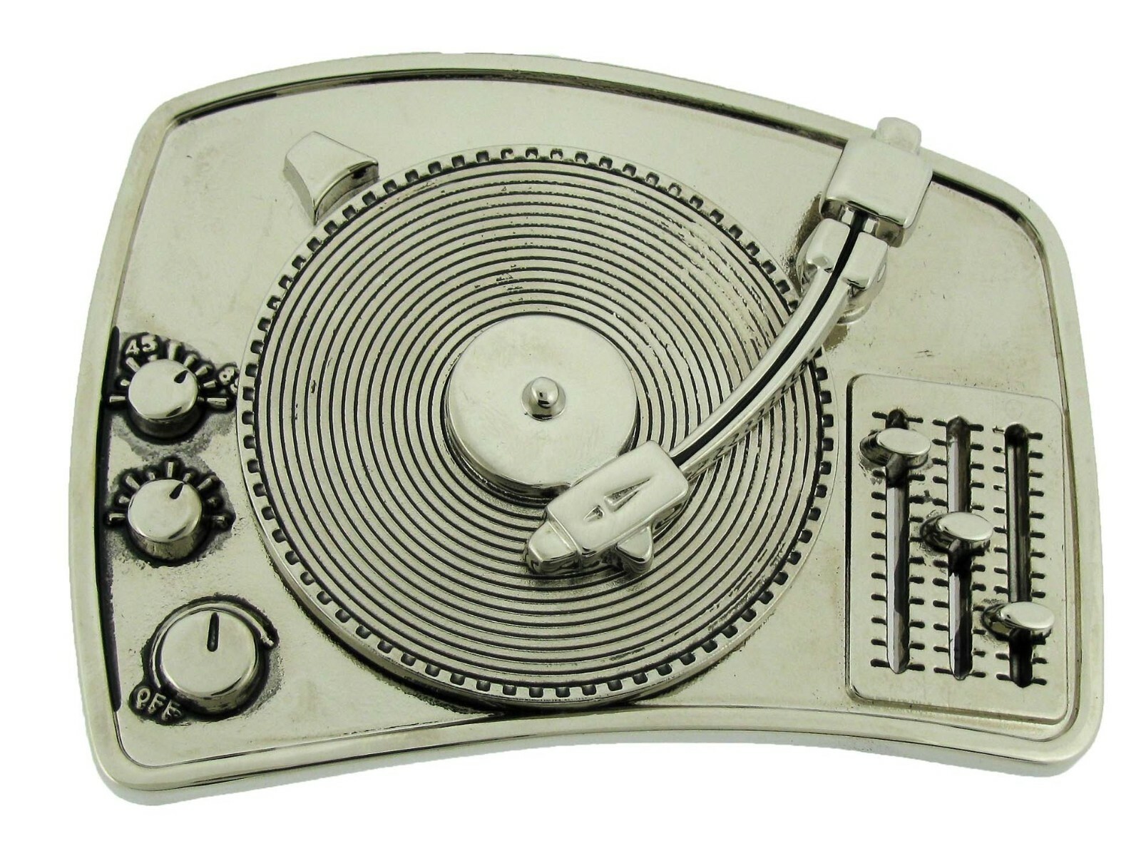 DISCO MENS ROCK REBEL Retro Turntable Belt Buckles Blaster Radio Dj Ghetto Music