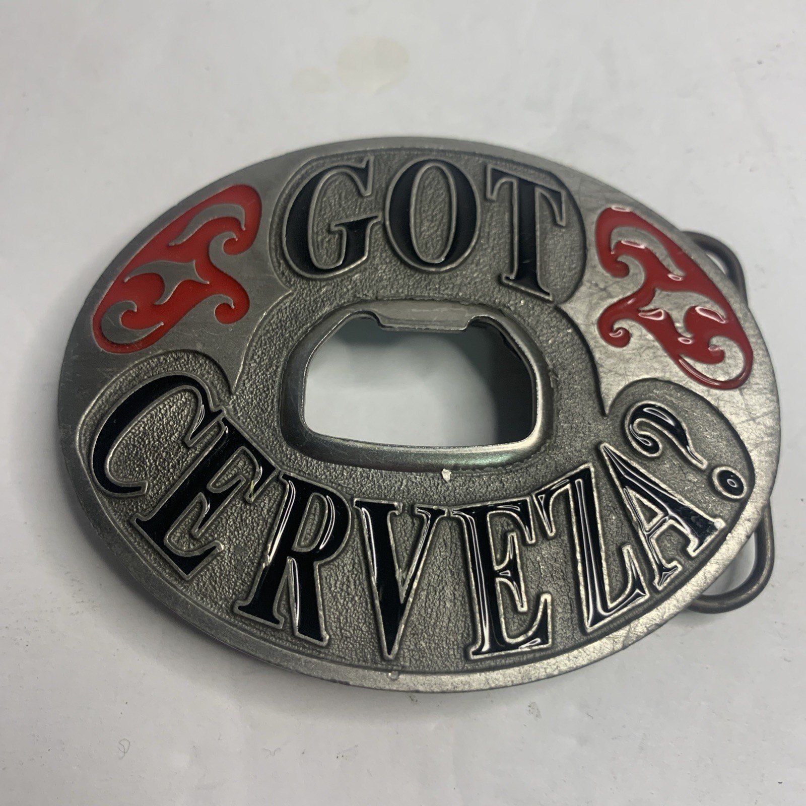 Got Verbena? Beer Bottle Opener Oval Western Metal Novelty Belt Buckle 2004 USA