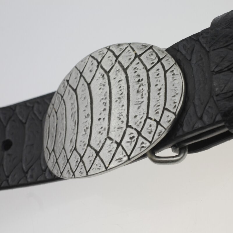 Croc Motif Belt Buckle Dark Silver – Masculine Statement Design