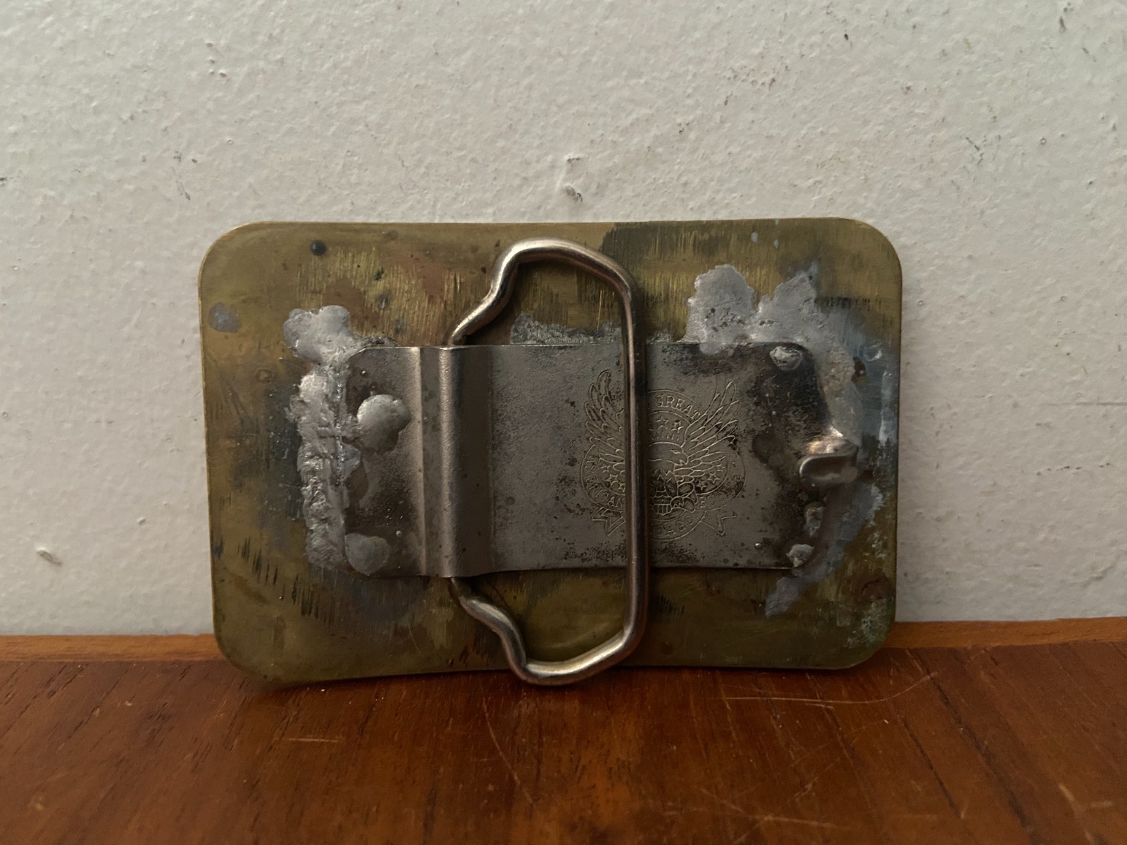 Vintage MOBIL OIL Gasoline BRASS GAS Great American Belt Buckle Western Cowboy