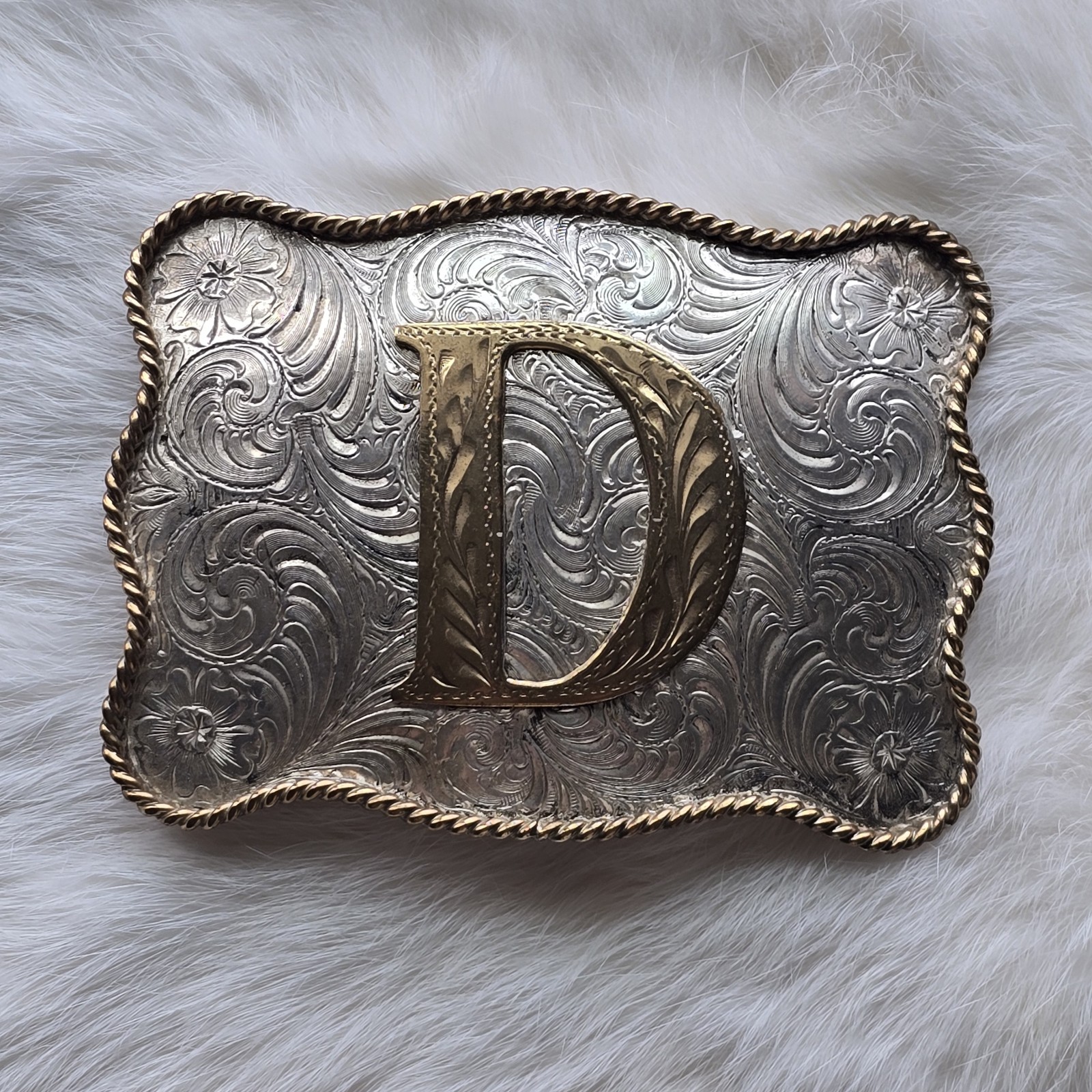 Silversmith Collection Belt Buckle Western Letter D