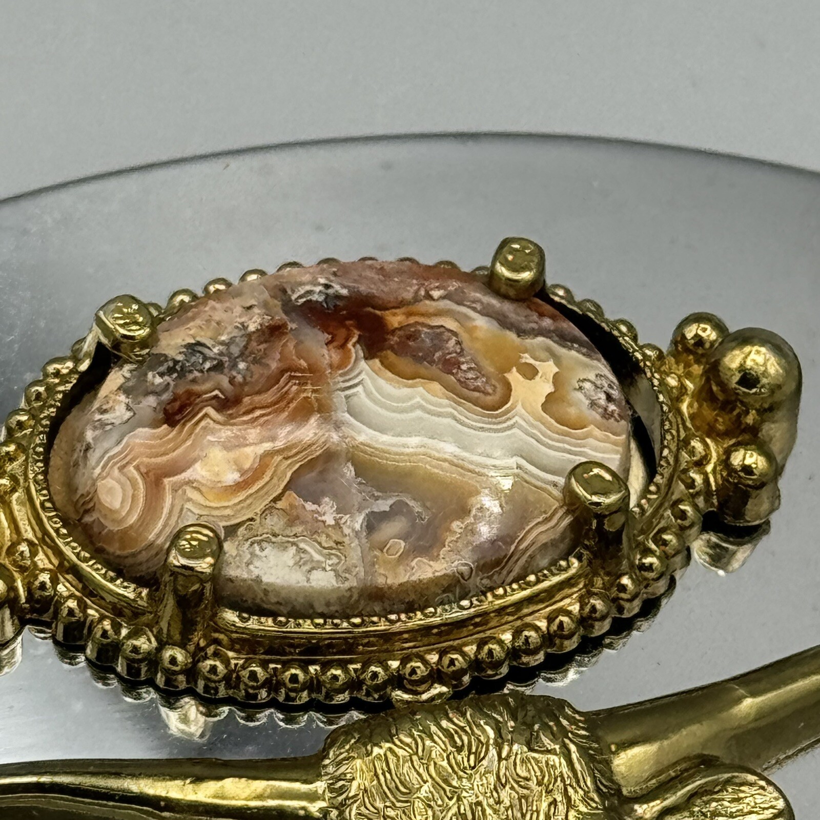 Western Oval Texas Longhorn Sterer Belt Buckle Jasper Agate Stone Unisex