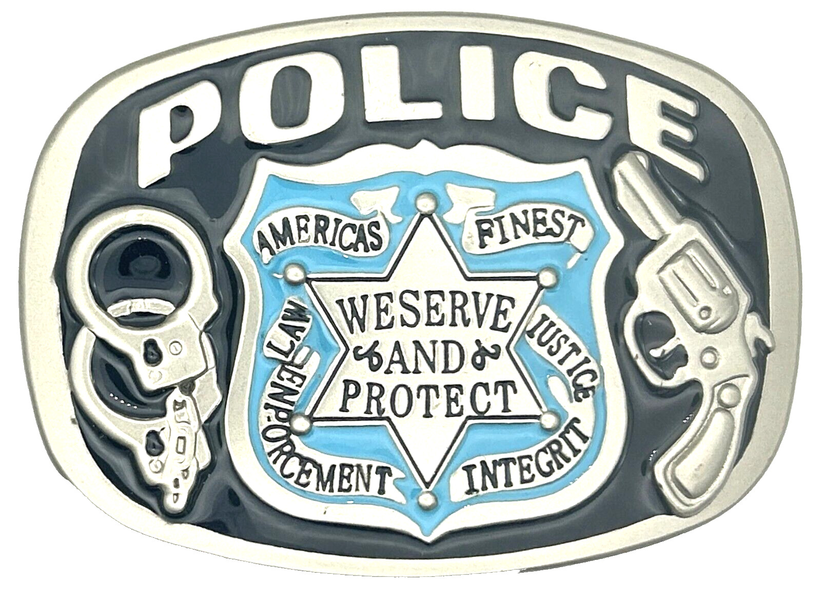 Police America Finest Law Enforcement Enameled Belt Buckle New