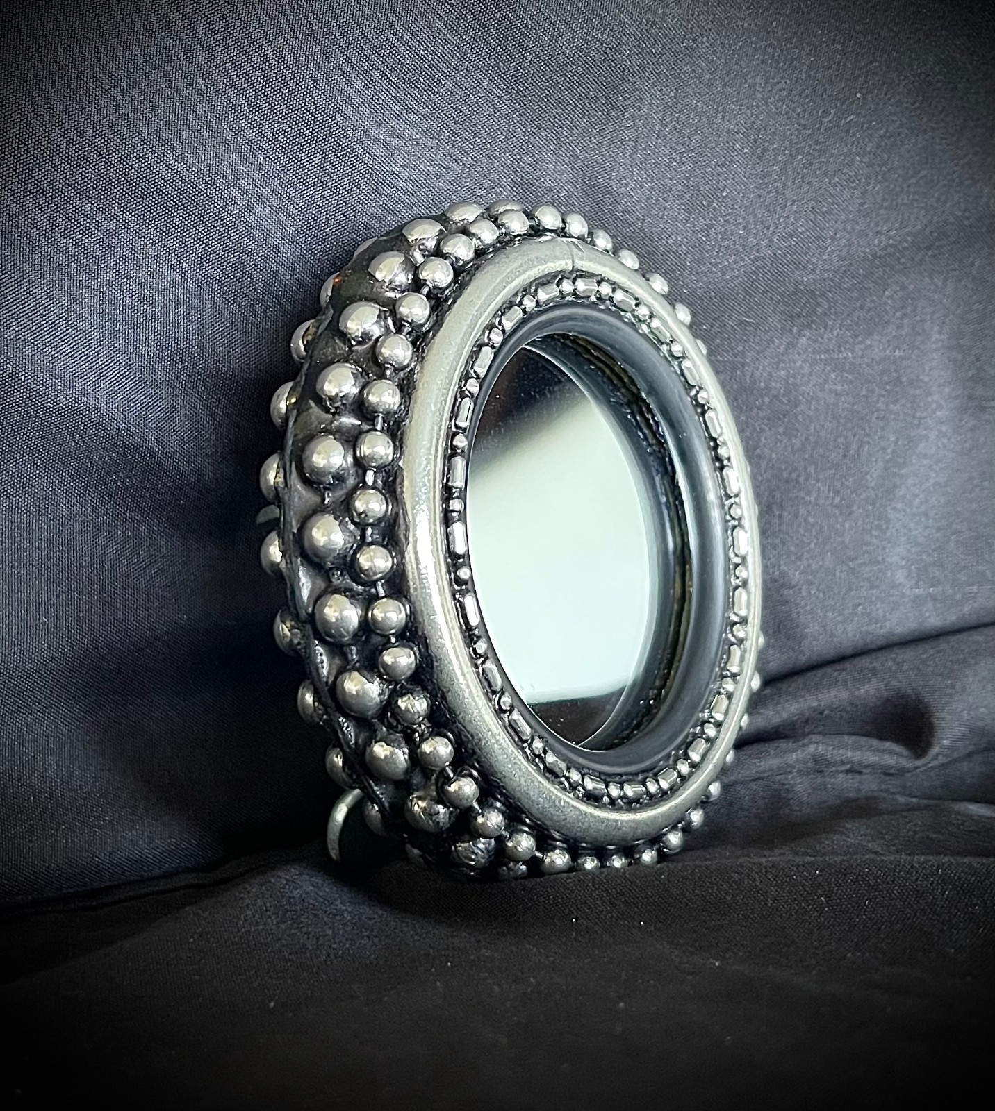 “Tire” Mirror Industrial Round 3” Heavy Belt Buckle OOAK Darren McNeese