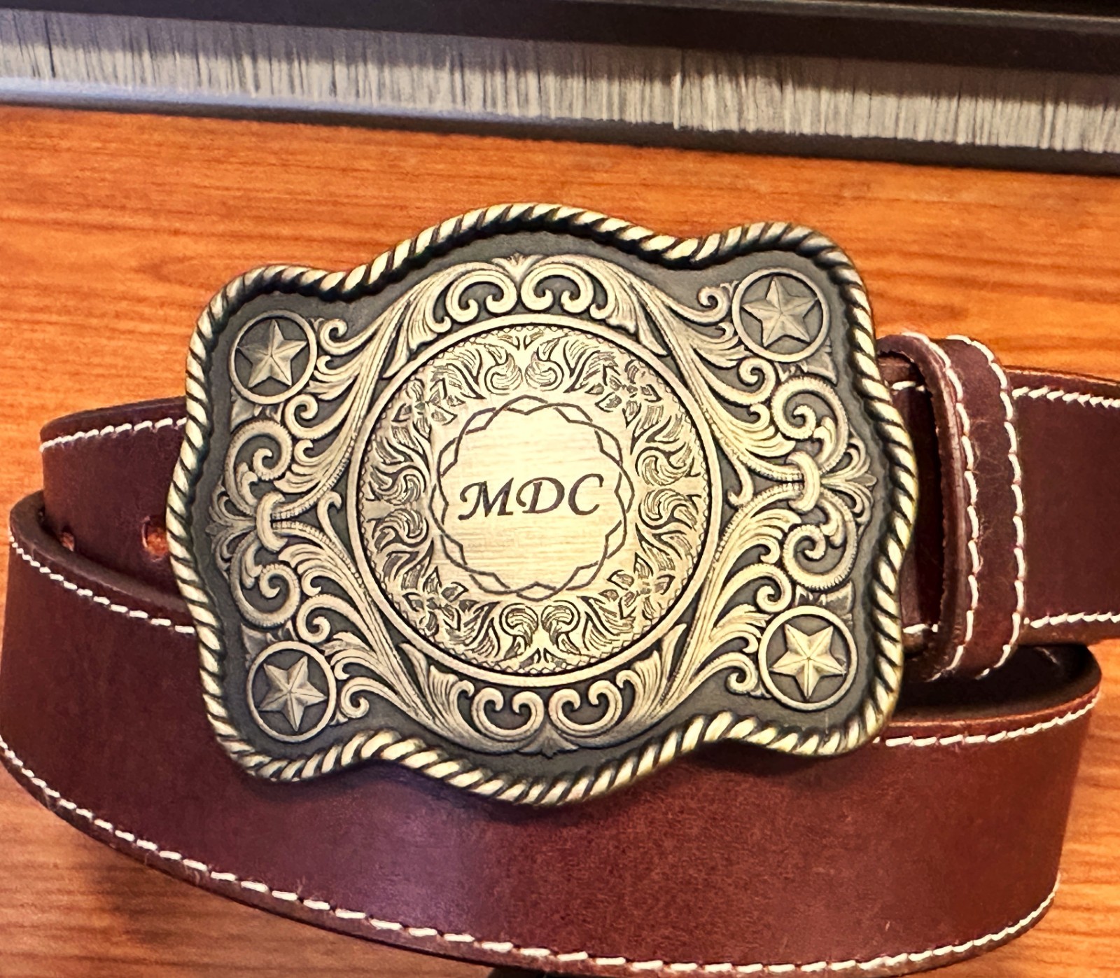 Belt Buckle Custom Personalized Monogrammed Western Buckle for Belts Wide 1.5&Prime;