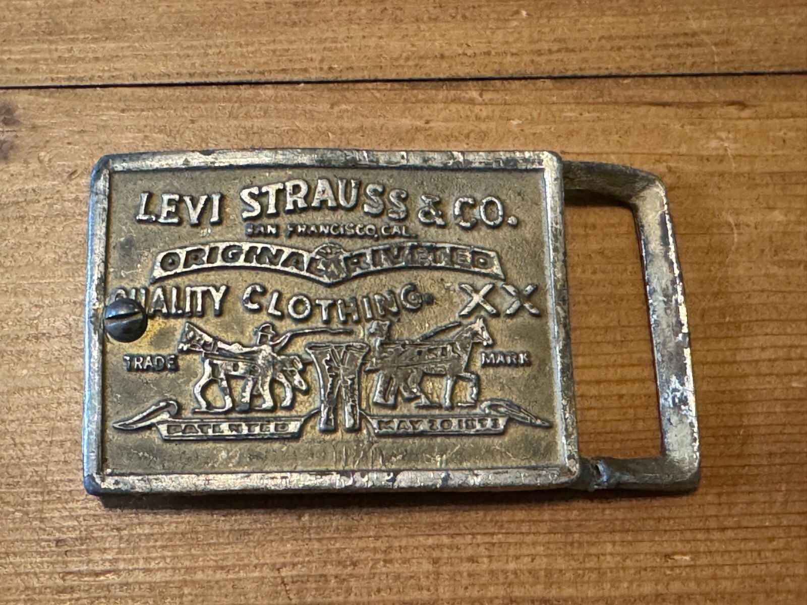 Vintage Levi Strauss & Co. Original Rivited Rectangular Belt Buckle