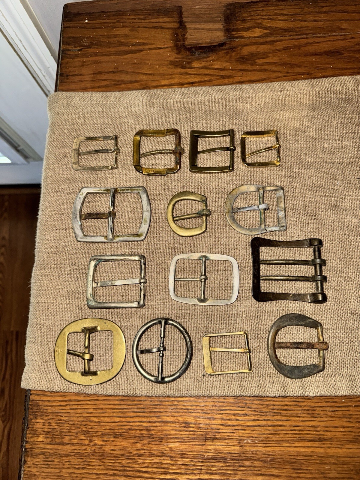 VTG Belt Buckles – Lot Of 14 Pcs Used – Brass & Metal
