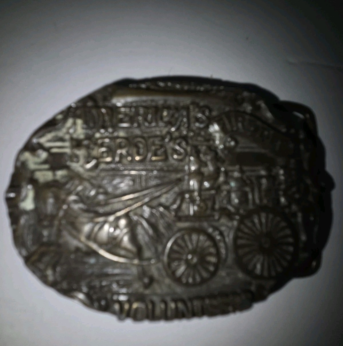1970&rsquo;s America&rsquo;s Heroes Firedept Volunteers Brass Belt Buckle