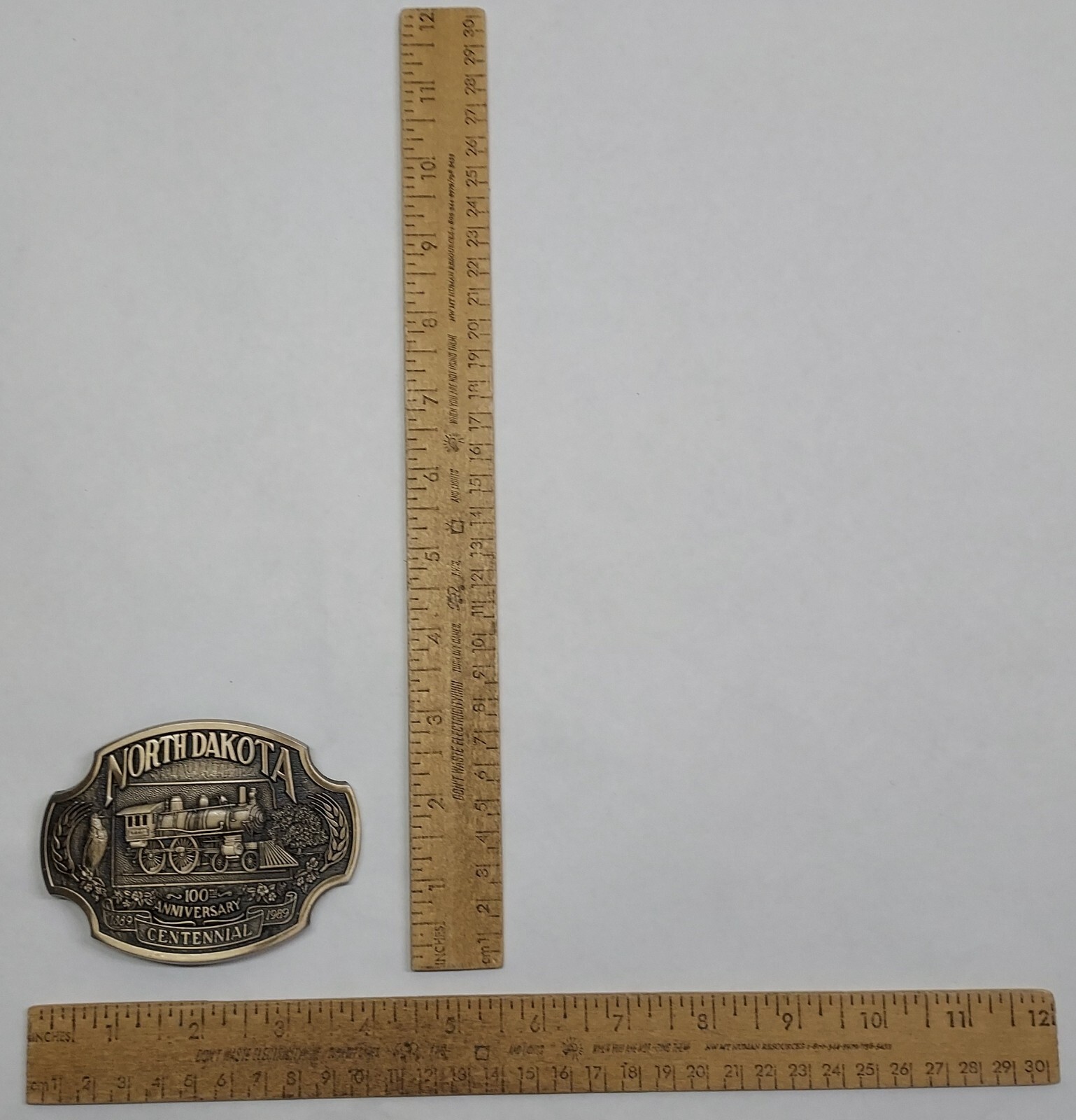 NORTH DAKOTA – 100th ANNIVERSARY – CENTENNIAL – #d – belt BUCKLE – listing #7204