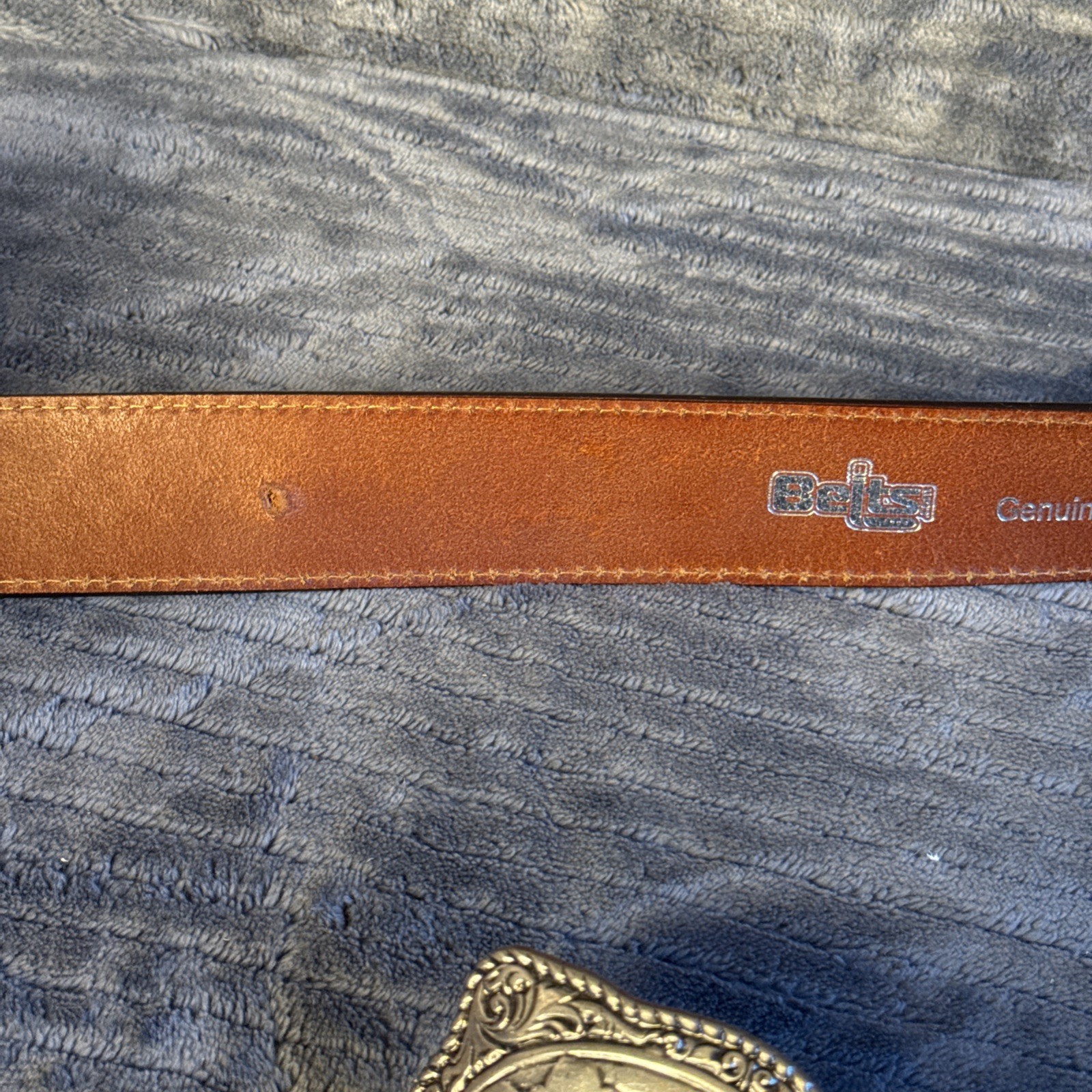Crumrine Buffalo Belt & Buckle Western Silver Tone 38058 Cowboy LEATHER Belt 42