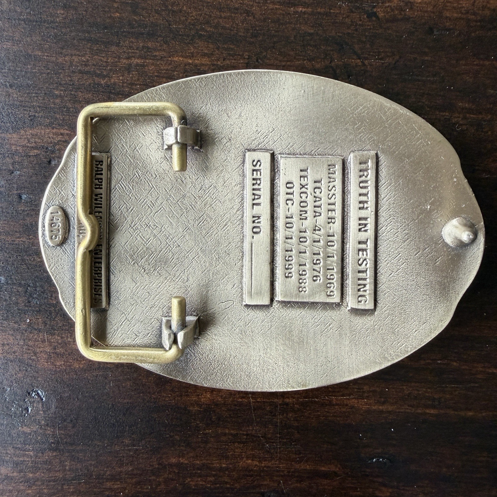 US Army Operational Test Command Belt Buckle Brass OTC ATEC Insignia Wilensky