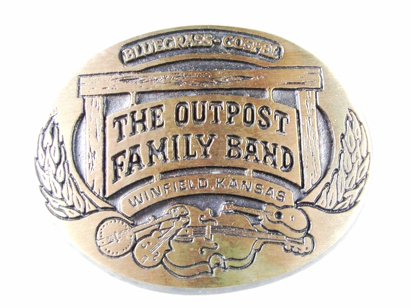 1985 The Outpost Family Band Belt Buckle By PRAIRIE ENTERPRISES 31616