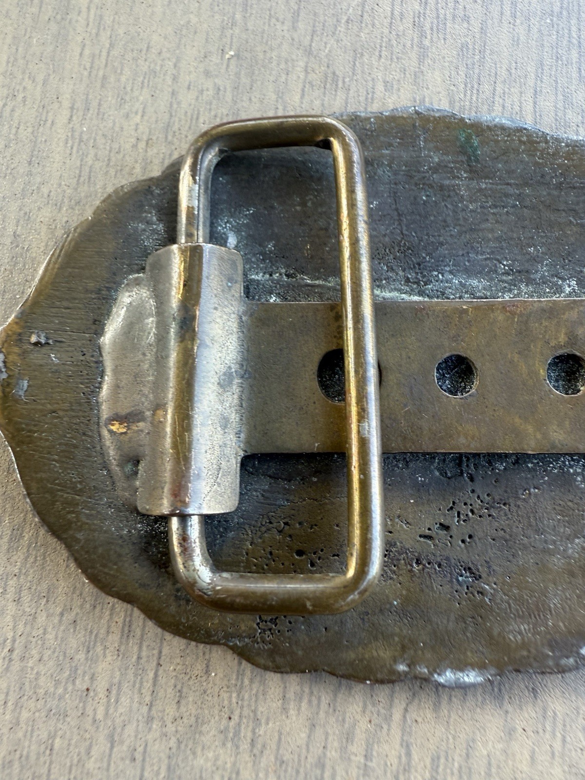 Vintage Brass Belt Buckle American Police PIG Patience Integrity Guts Law Order