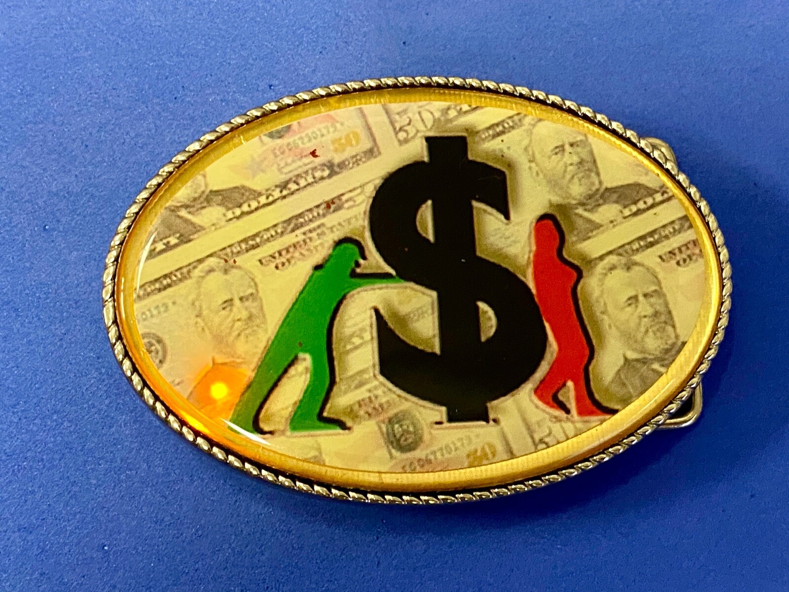 Led Dollar Sign Belt Buckle Attention Grabbing Lights! W/ Fresh Battery