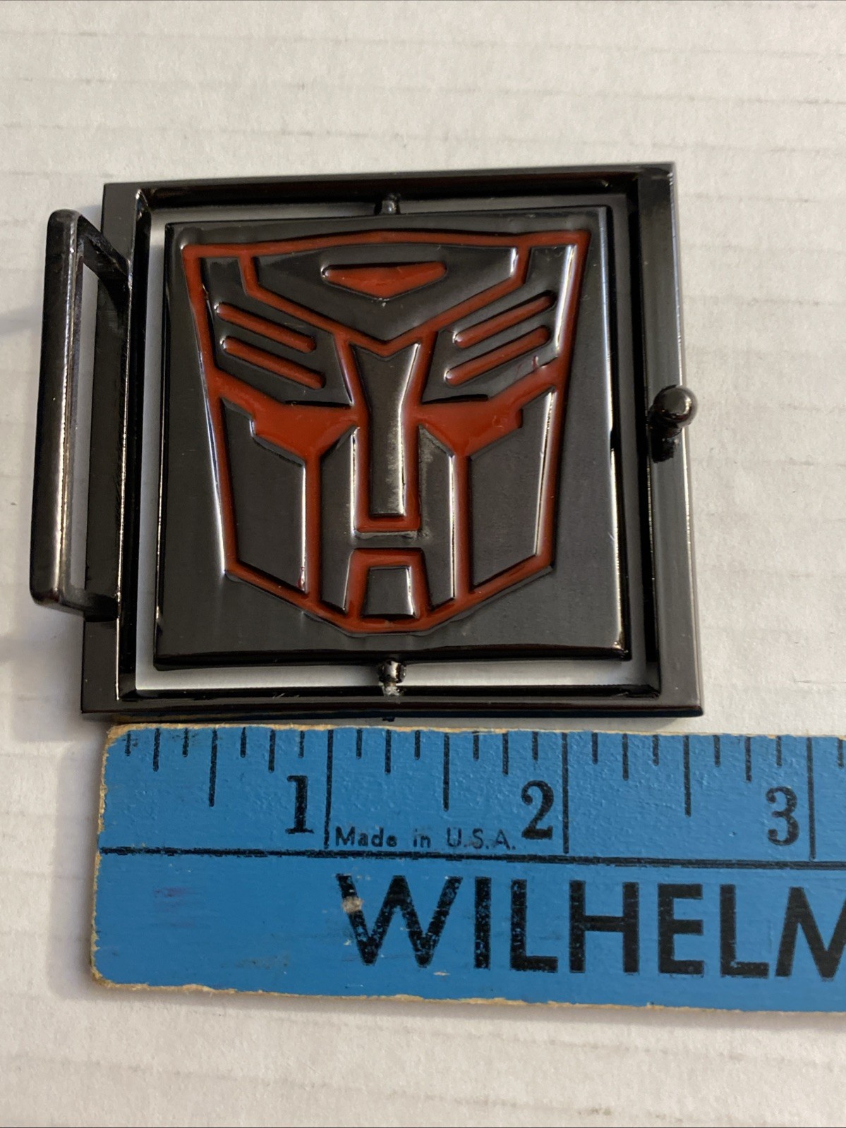 Transformers Reversible Metal Logo Belt Buckle Autobot Decepticon