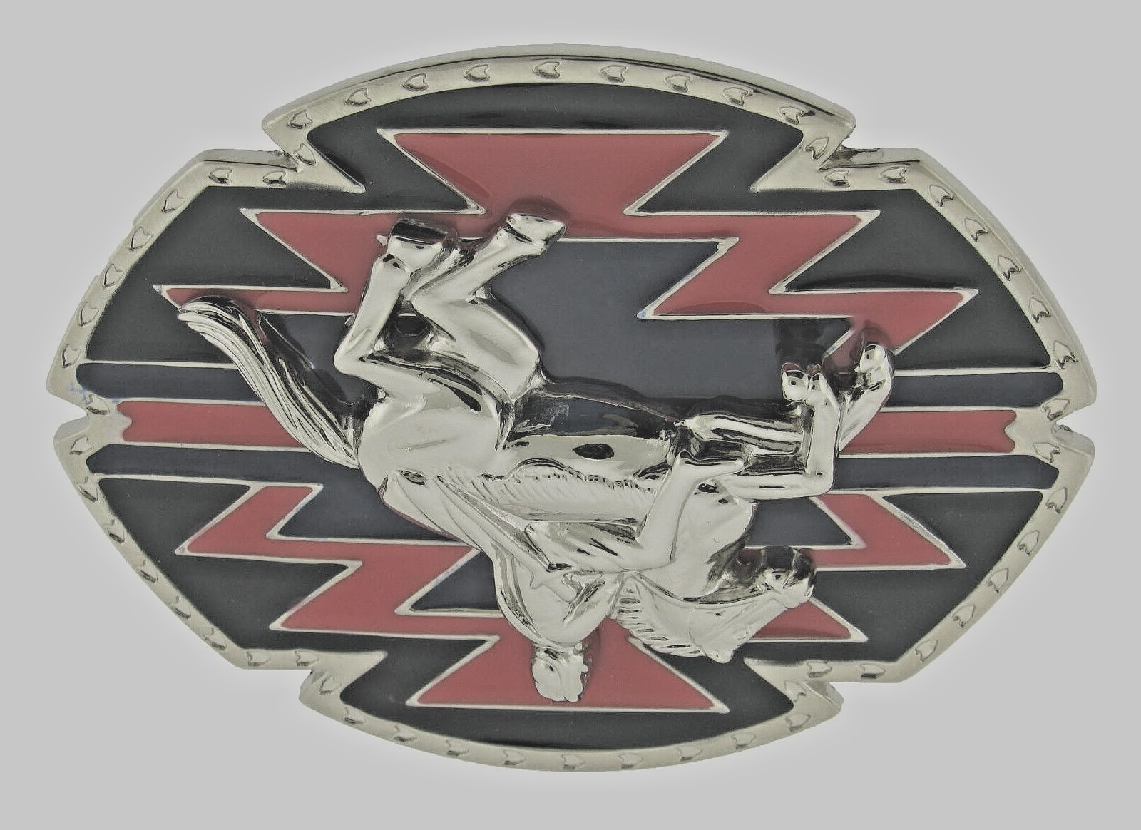 Rodeo Belt Buckles Silver Metal Cowgirl Cowboy Men Women Vintage Texas State Red