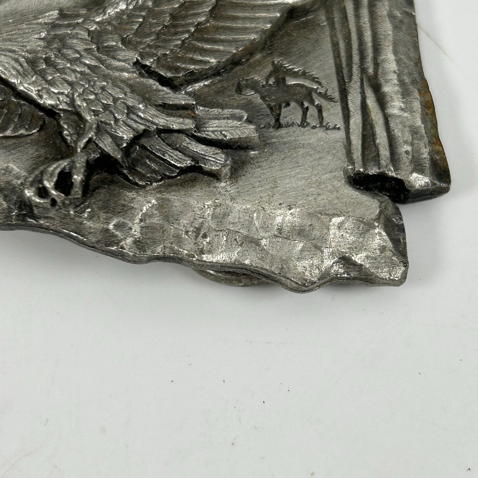 Siskiyou Buckle Co 1988 Western Arrowhead Eagle Metal Pewter Belt Buckle Z80 USA