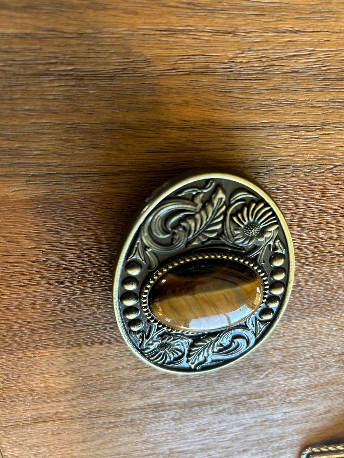 Tigers Eye Belt Buckle Antique Gold Silver Western Cowboy Style Accessory