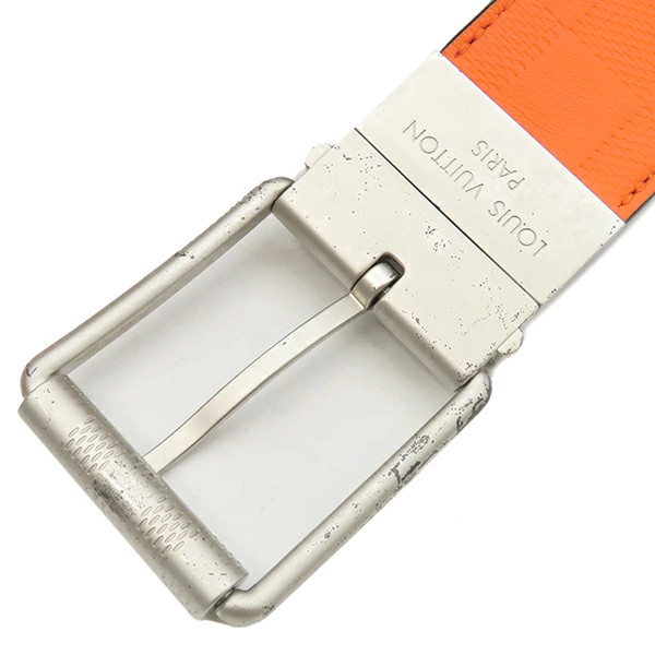 LOUIS VUITTON Belt Suntulle Boston 95 Leather Damier Infini Navy Orange