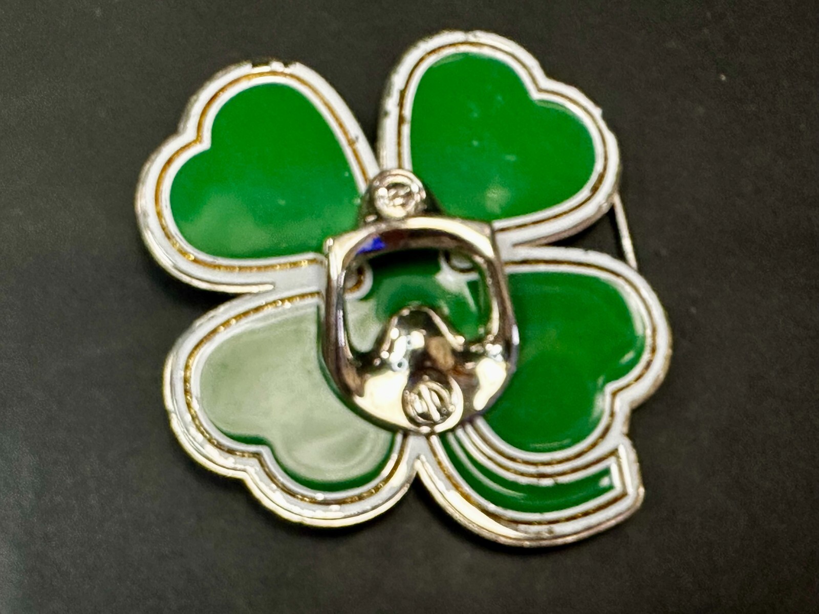 Lucky Four Leaf Clover Shamrock Green Silver Novelty Bottle Opener & Belt Buckle