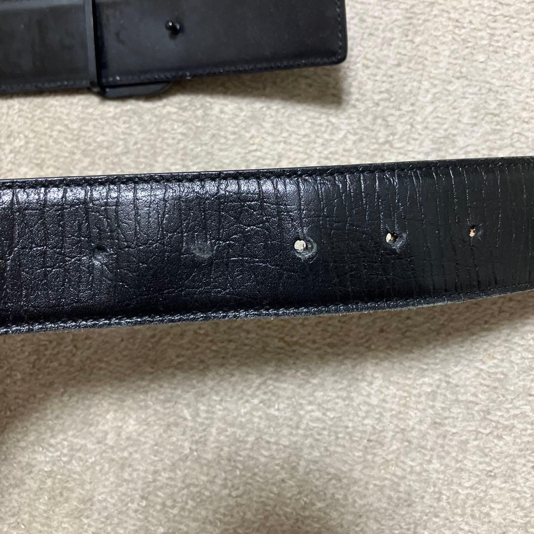 GUCCI Pre-Owned Belt Logo Mark Black Men&rsquo;S Leather