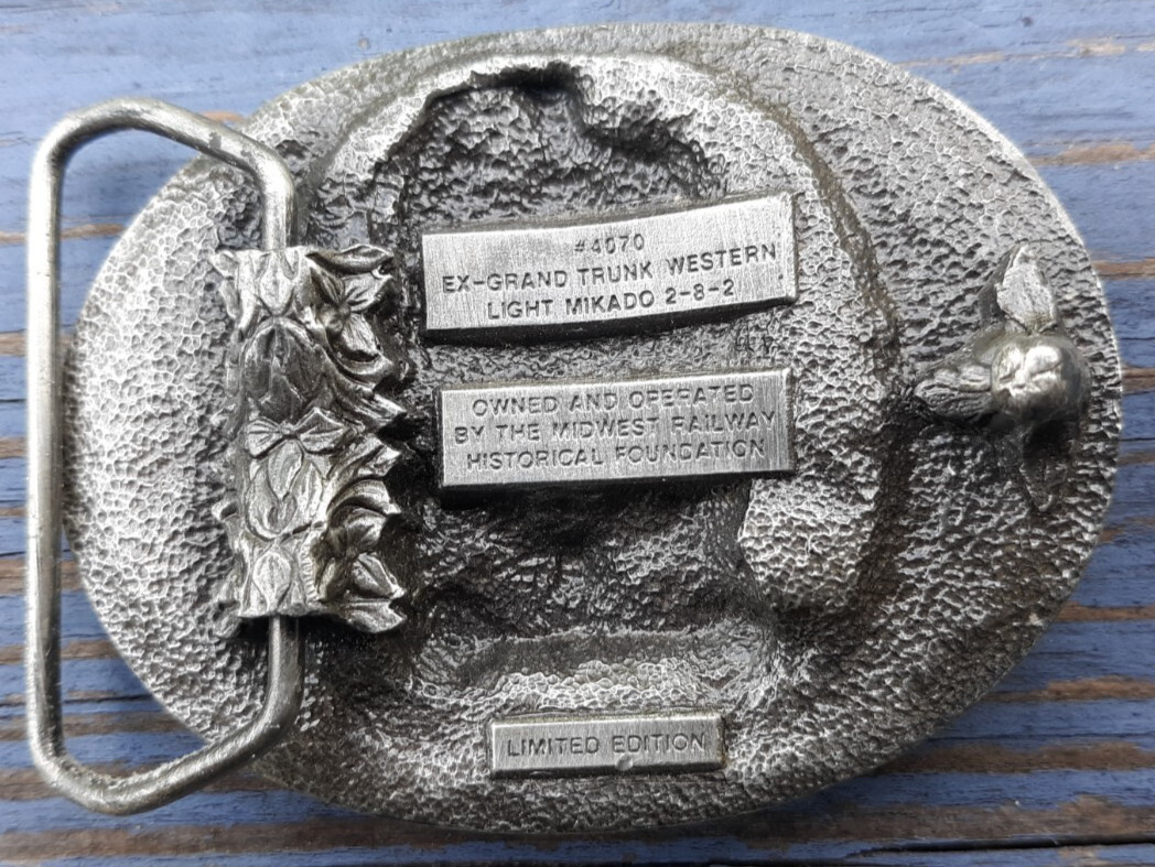belt buckle 4070 Ex-Grand Trunk Western Light Mikado 2-8-2 train locomotive