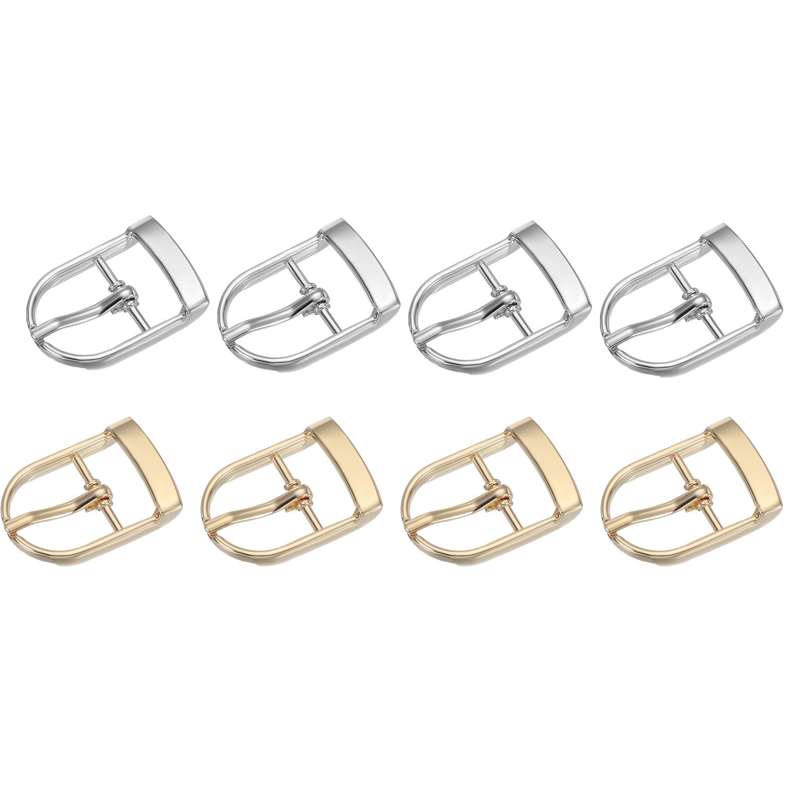 8Pcs 0.8&Prime; Single Prong Belt Buckle Metal Roller Buckle Silver/Light Gold