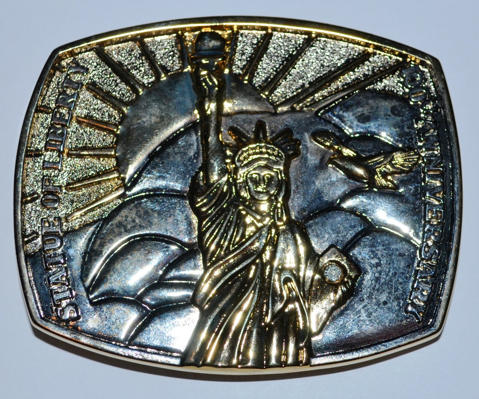 STATUE OF LIBERTY METAL BELT BUCKLE 100TH ANNIVERSARY